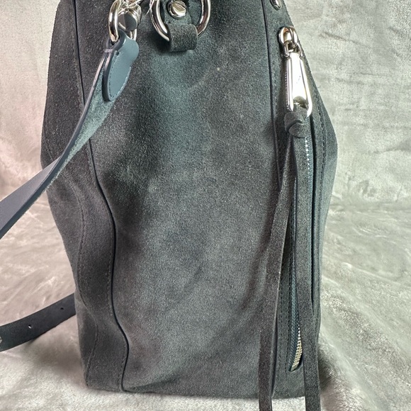Rebecca Minkoff MAB Suede Hobo Shoulder Steep Gray  Bag - Picture 5 of 16